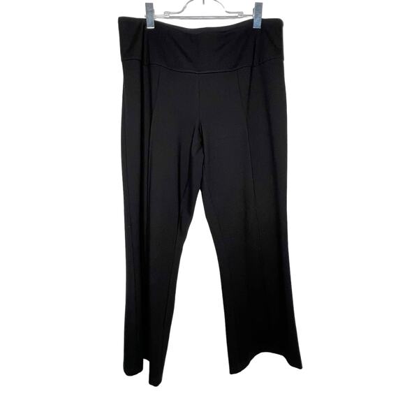 SOFT SURROUNDINGS Women's Stretchy Wide Leg Leggings High Waisted Black Size XLP - Picture 1 of 6